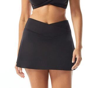 Serene Cross Over Swim Skort Tummy Control High Waisted Swimsuit Skirt